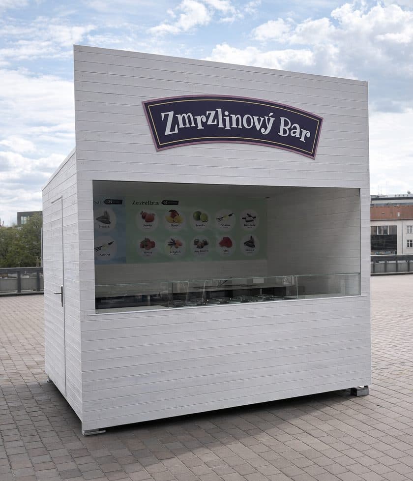 Prodejní stánek s opláštěním — Zmrzlinový bar